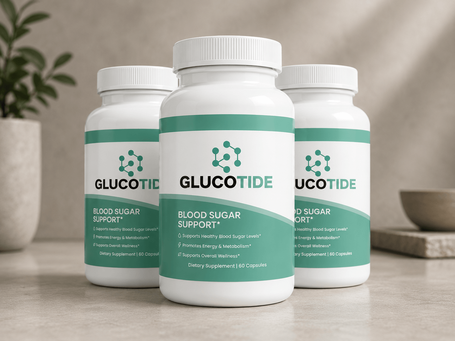 Glucotide metabolic wellness supplement bottle