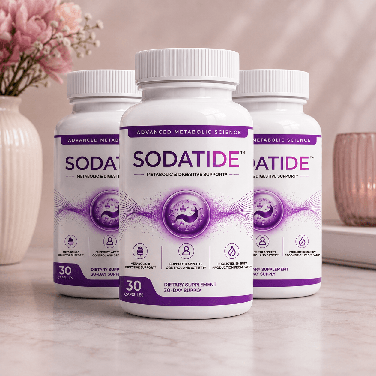 SodaTide metabolic and weight management support supplement bottle