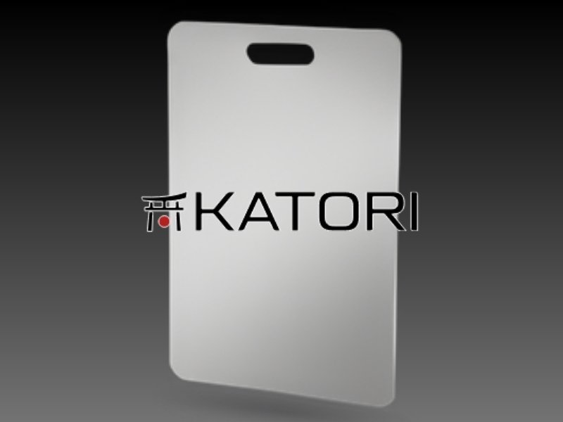 Katori pure titanium cutting board on a kitchen counter