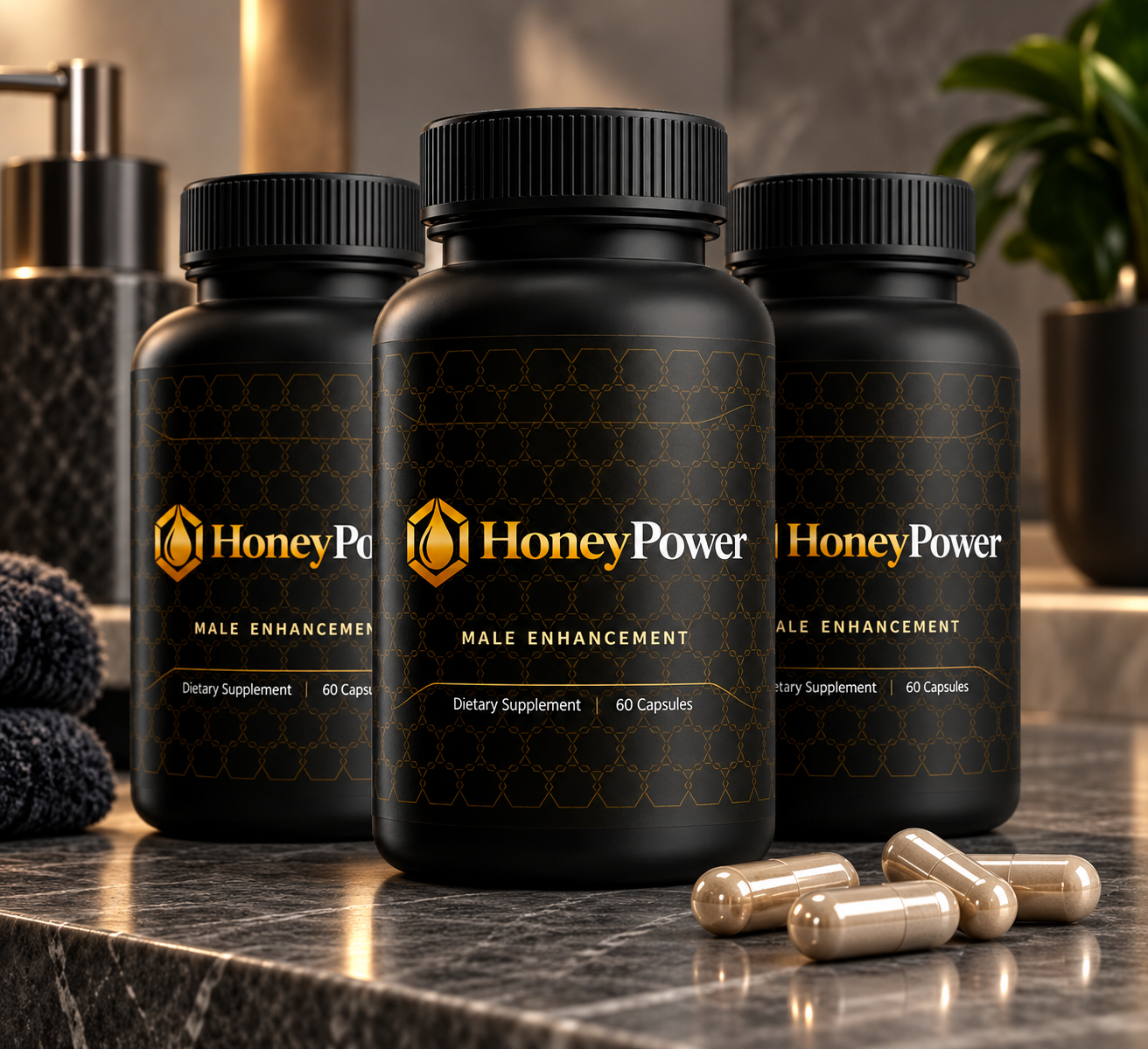 HoneyPower male vitality supplement bottle