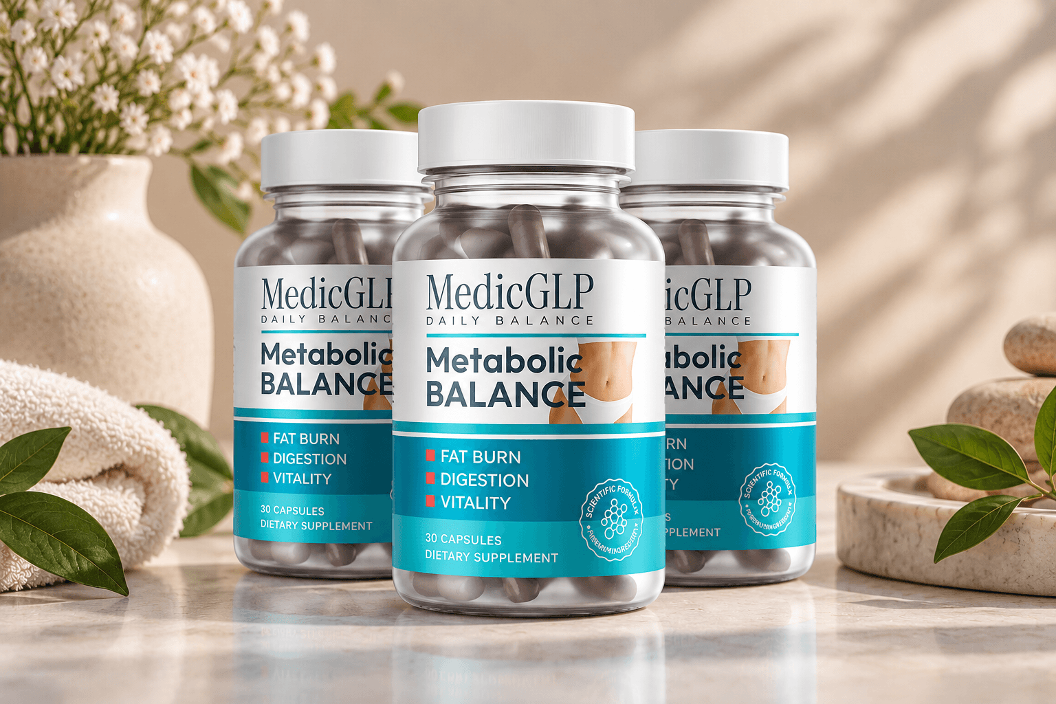 MedicGLP metabolic wellness supplement bottle