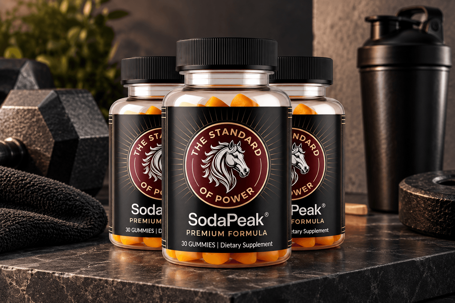 SodaPeak male performance supplement bottle